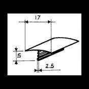 PROFIL T STANDARD 15MM - GRIS FONCE - rouleau de 5m 
