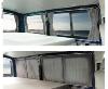 JEU DE RIDEAUX SUR RAIL POUR  VW T5 ET T6  COURT "BORDEAUX / NOIR"