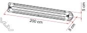 BARRE DE SOUTE CORNIERE 200cm - GARAGE BARS CORNER FIAMMA 98655-906