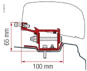 ADAPTATEUR pour store FIAMMA F40 pour RENAULT TRAFIC aprs 2014 - LONG L2