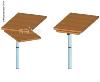 PIED DE TABLE 700mm DOUBLE PLATEAU PIVOTANT 360° ALUMINIUM