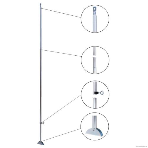 PIED DE PRESSION ALU DWT TELESCOPIQUE Haut 235/250cm