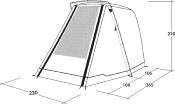 AUVENT INDEPENDANT ARRIERE OUTWELL SANDCREST S, H 155-185cm, VW Caddy, Citroën Berlingo, Duster et similaires
