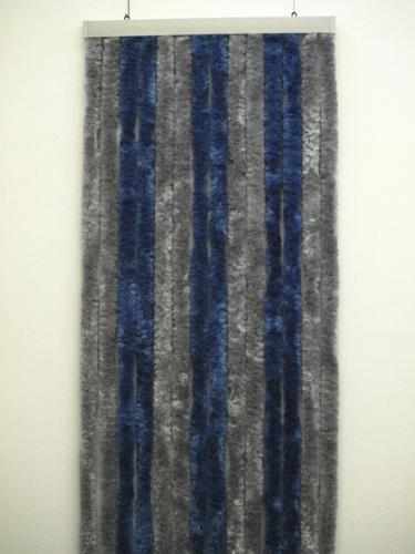 RIDEAU CHENILLE ANTI INSECTES - Gris/Bleu- 56x205 cm