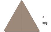 TOILE TARP BENT TRIANGLE ZIPPABLE 250x250 BEIGE OCRE