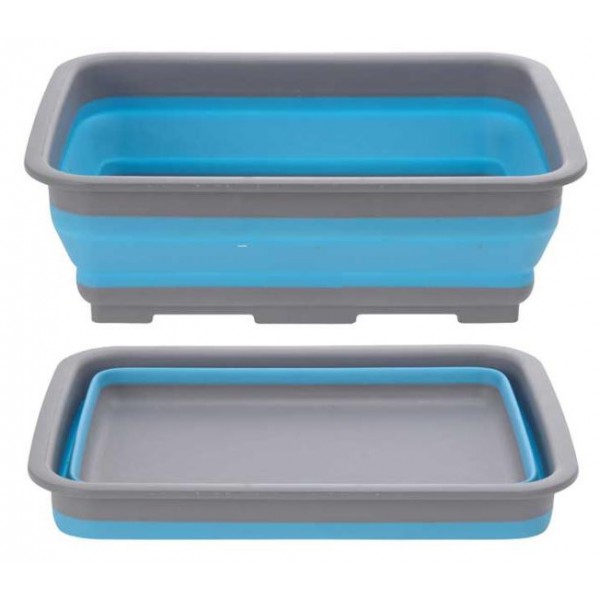 BASSINE BLEUE EN SILICONE PLIABLE 37 x 27cm = 082104