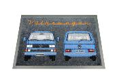 Paillasson VW T3 Combi , 70x50cm - Front & Arrière/bleu