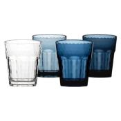 VERRES A EAU BLEU BO CAMP 200ml - LOT DE 4 VERRES