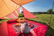 TOILE SOLAIRE ZIP-CANVAS BENT - TARP TRIANGLE 250x250 ORIENT RAYE BLANC
