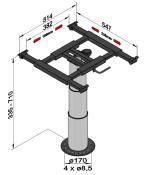 PIED DE TABLE TELESCOPIQUE 335/710mm PLATEAU COULISSANT