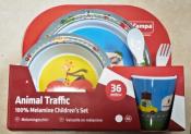 COFFRET ENFANT MELAMINE 5 PIECES KAMPA ANIMAL TRAFFIC