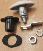 SERRURE DE COFFRE A PRESSION PUSH ELLIPSE COURTE 78mm BLANC MAT sans barillet
