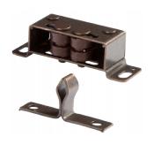 LOQUETEAU A BILLE ACIER 45x15mm POUR TIROIRS - BRONZE