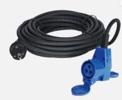 RALLONGE 25m AVEC ADAPTATEUR SHUKO MALE/CEE FEMELLE + SHUKO FEMELLE 3x2.5