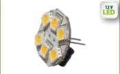 AMPOULE LED taille S - 6 LEDS Blanc chaud - 1.2 W-G4 Connectique Arrière