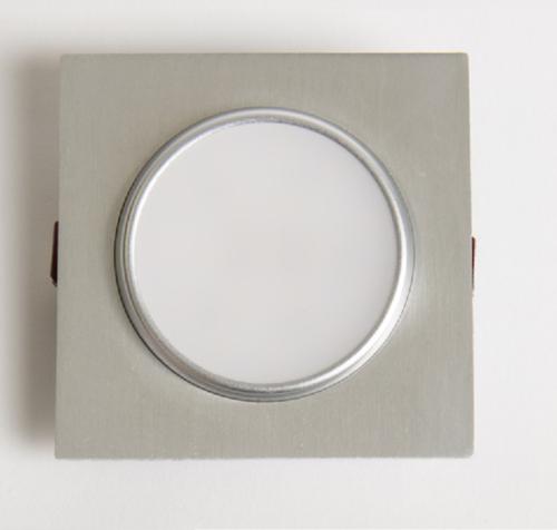 SPOT ENCASTRABLE A LED CARRE 2W ALUMINIUM BROSSE - 65x65x16mm  