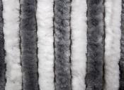 RIDEAU CHENILLE ANTI INSECTES - BLANC/GRIS - 56x185 cm