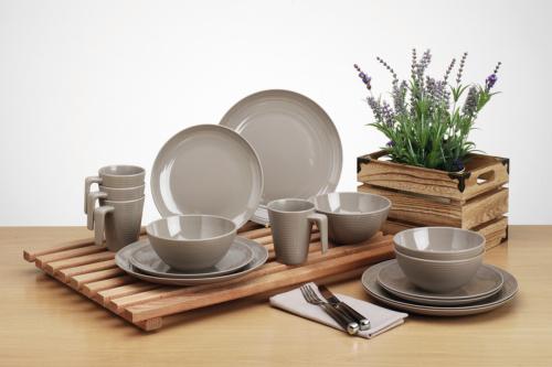 LATTE - SERVICE VAISSELLE MELAMINE POUR 4 PERSONNES