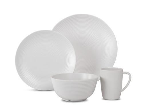 Service de table en mélamine Lund -16 pièces - Blanc 
