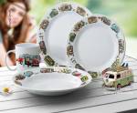 SET VAISSELLE MELAMINE VW COLLECTION VW T1 & T2 pour 2 PERSONNES