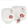 SET DE VAISSELLE CORELLE CARRÉ BLUSHING ROSE 16 pièces