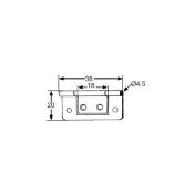 4 CHARNIERES PLATES ACIER BRUNI 38 x 20 mm