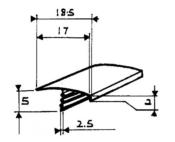 PROFIL T AVEC RETOUR NEZ 15mm - GRIS CLAIR - rouleau de 40m
