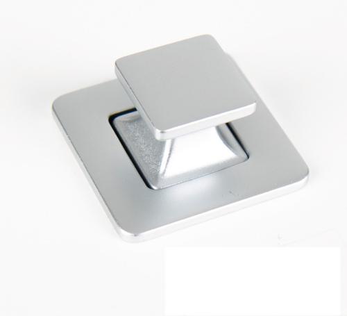 BOUTON PUSH LOCK CARRE 37x37mm - CHROME MAT 