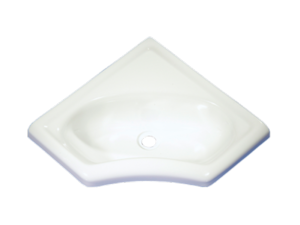 MINI LAVABO D'ANGLE ENCASTRABLE BLANC EN PST 34,5 x 34,5 x 11,6 cm