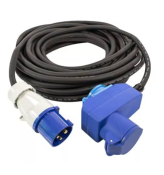 CABLE ADAPTATEUR 15m - 1 prise CEE MALE et 1 Schuko/1 CEE femelle