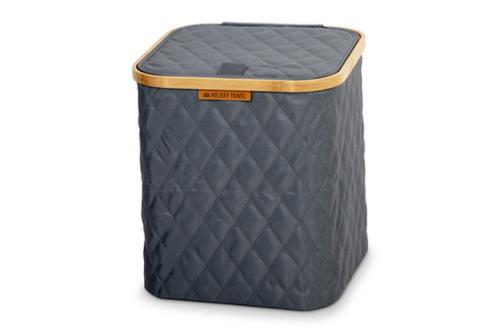 USTENSILO HOLIDAY TRAVEL - PANIER AVEC COUVERCLE PLIANT GRIS, 33x33xH37cm