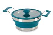 FAIT-TOUT 2L REPLIABLE EN ACIER INOX ET SILICONE BLEU PETROLE