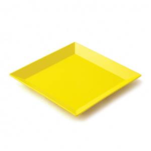 ASSIETTE A DESSERT CARREE 19CM MELAMINE PLASTOREX - JAUNE