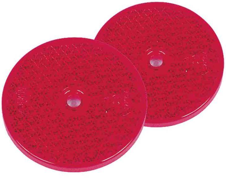 Lot De 12 Catadioptres Ronds - 60 Mm, Orange, Blanc, Rouge - Avec Vis M5 Pour Remorque, Camion, Caravane