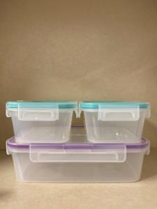 LOT DE 3 BOITES PLASTIQUES ÉTANCHE SNAPWARE (6 PIÈCES)