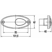 FEU DE POSITION LATERAL OVAL ORANGE HELLA
