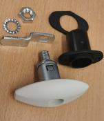 SERRURE DE COFFRE A PRESSION PUSH ELLIPSE LONGUE 110mm BLANC MAT sans barillet