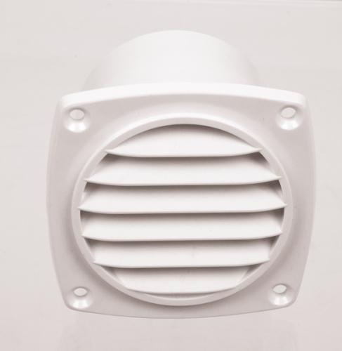 GRILLE DE VENTILATION BLANCHE 94x93mm AVEC MANCHON 78mm