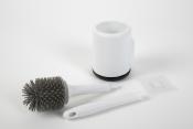 BROSSE DE TOILETTE SILICONE + SUPPORT ADHESIF