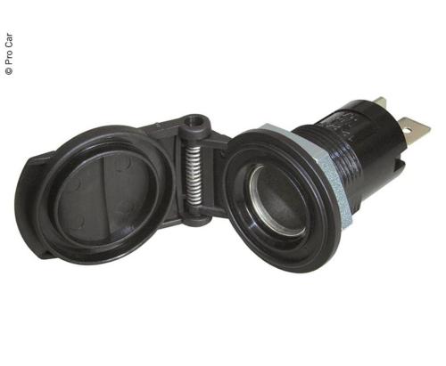 PRISE ALLUME-CIGARES 12mm ENCASTRABLE AVEC COUVERCLE 12/24V 16A