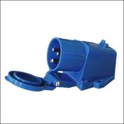 SOCLE PRISE CEE P17 MALE EN SAILLIE AVEC COUVERCLE 16A