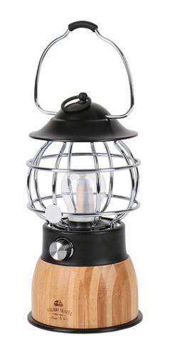 LAMPE RETRO A LED HOLIDAY TRAVEL BAMBOU/ACIER