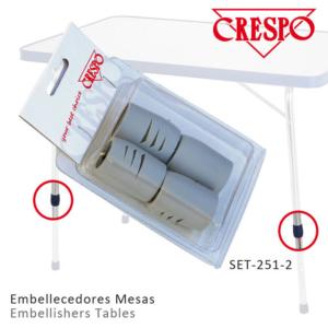 EMBOUTS DE RECHANGE GRIS POUR TABLE CRESPO (4 pièces)