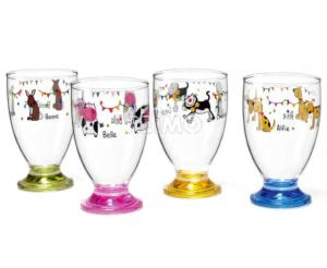 LOT DE 4 VERRES A EAU DÉCOR ANIMAUX charlie et ses amis - 200ml