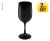 2 VERRES A VIN SAN NOIR OPAQUE  - 370 ML- NOUVEAU DESIGN 