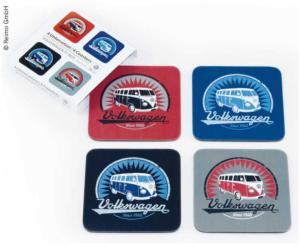 SOUS-VERRES X 4 décor VINTAGE - VW COLLECTION