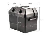 BAC A BATTERIE PLASTIQUE COUVERCLE ROUGE 33.6 × 22.5 × 27.4Cm