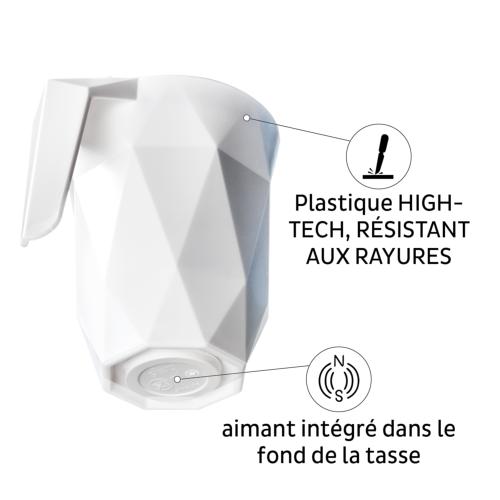 1 TASSE A CAFE PLASTIQUE 350ml SILWY® AVEC NANO-GEL-PADS MAGNETIQUE