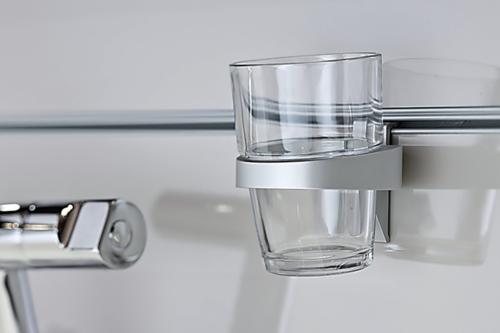porte-verre aluminium, argent, pour 1 verre ou gobelet 
