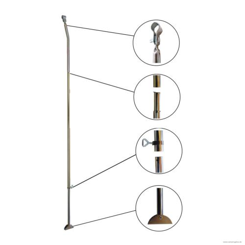 BARRE DE PRESSION COURBE VERTICALE ACIER Diam 22 - DWT